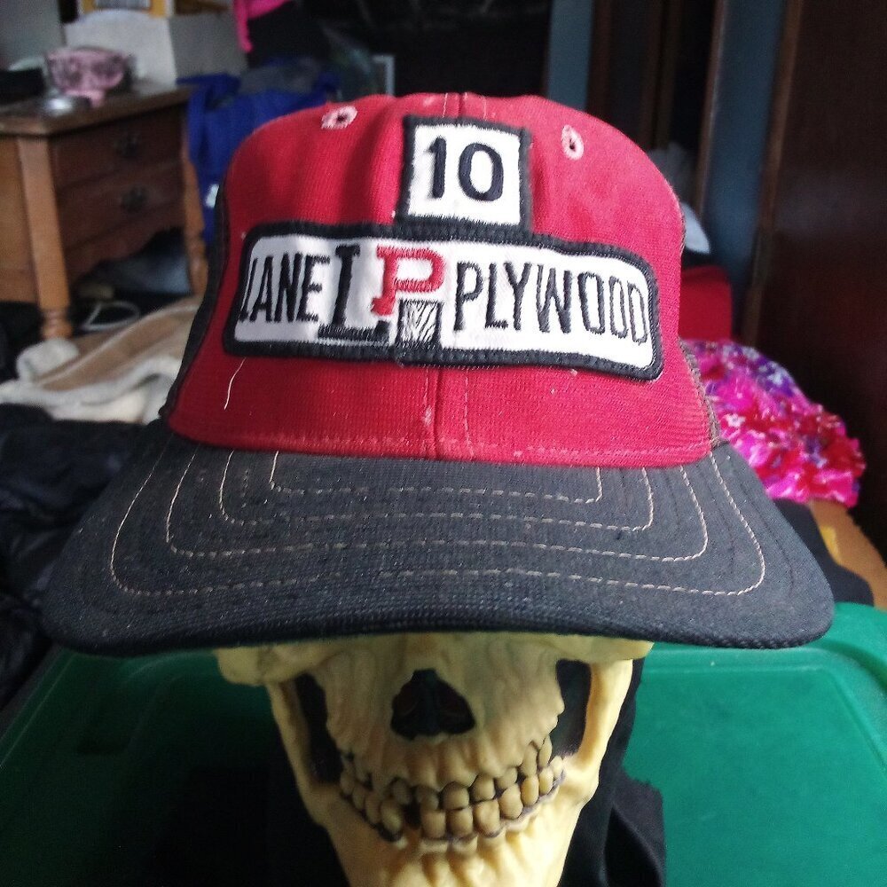 Vintage New Era Lane Plywood Patch Snap Trucker Hat Cap